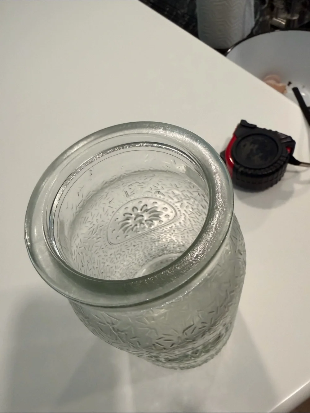 Clear Textured Glass Decorative Vase - Home Accents
